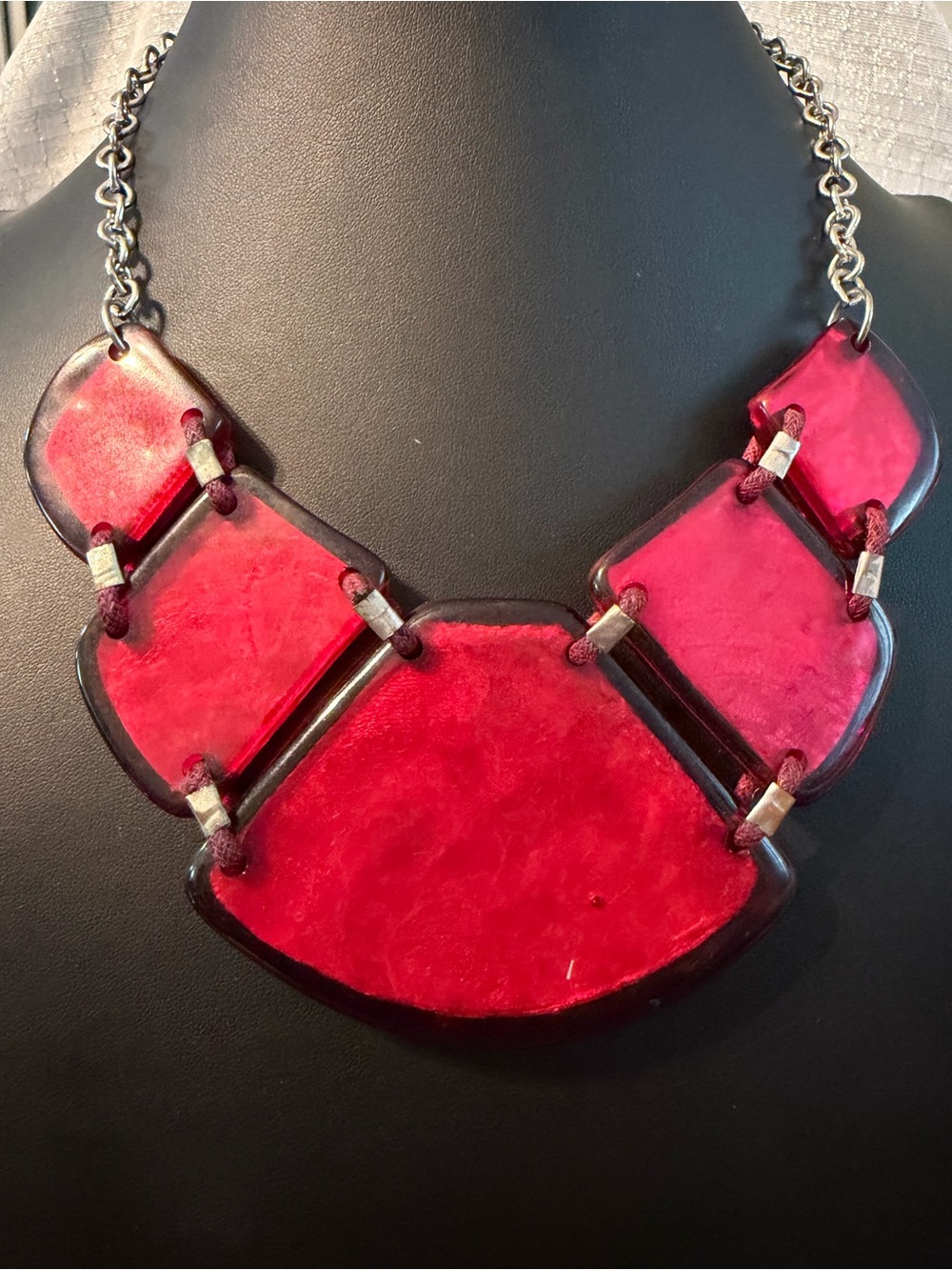 Bold Red Statement Necklace - Women's Fashion Jewelry